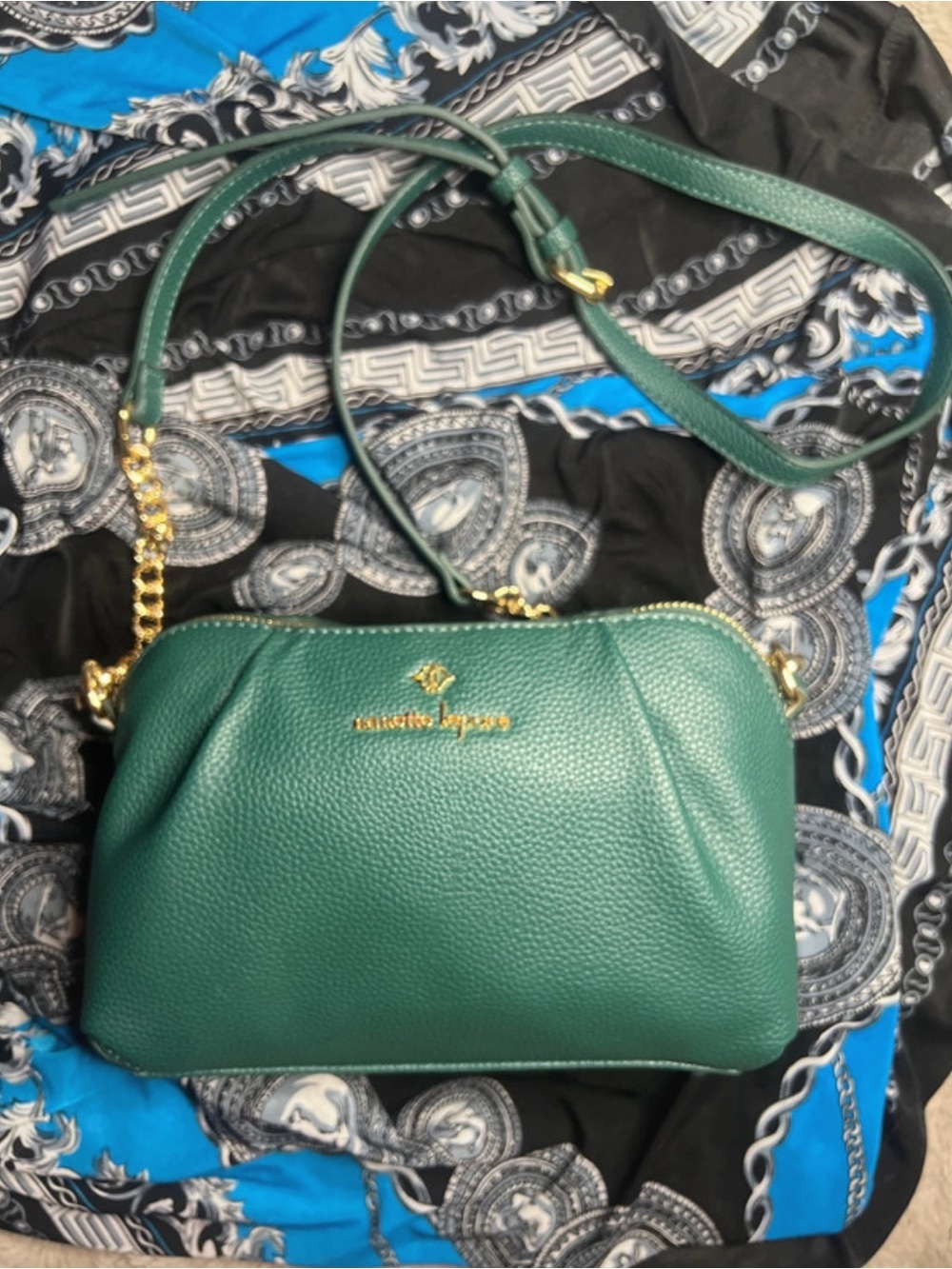 Nanette Lepore Pebbled Faux Leather Green clutch/Side Satchel